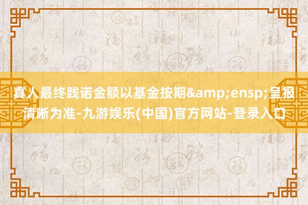 真人最终践诺金额以基金按期 呈报清晰为准-九游娱乐(中国)官方网站-登录入口