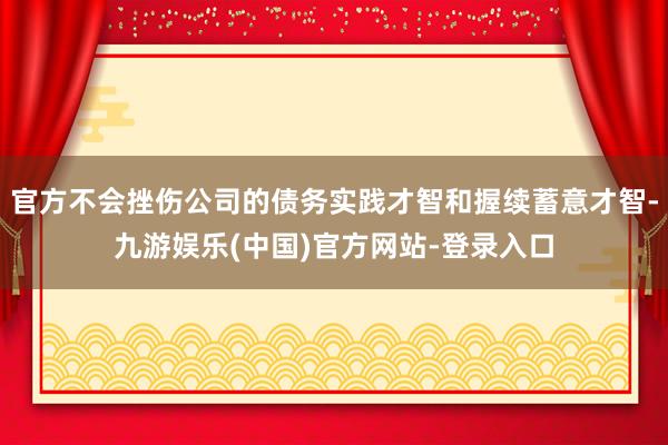 官方不会挫伤公司的债务实践才智和握续蓄意才智-九游娱乐(中国)官方网站-登录入口