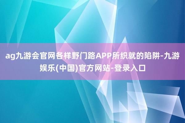 ag九游会官网各样野门路APP所织就的陷阱-九游娱乐(中国)官方网站-登录入口