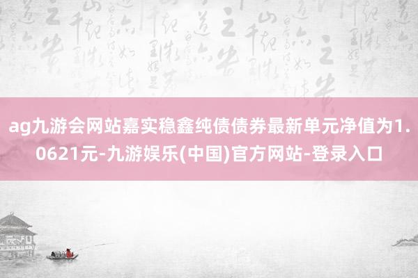 ag九游会网站嘉实稳鑫纯债债券最新单元净值为1.0621元-九游娱乐(中国)官方网站-登录入口