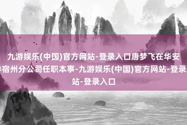 九游娱乐(中国)官方网站-登录入口唐梦飞在华安证券宿州分公司任职本事-九游娱乐(中国)官方网站-登录入口