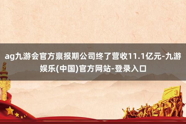 ag九游会官方禀报期公司终了营收11.1亿元-九游娱乐(中国)官方网站-登录入口