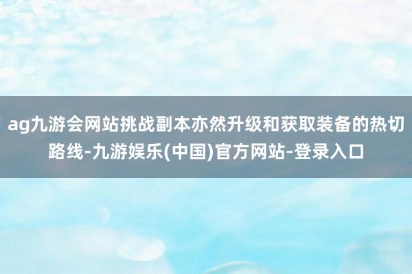 ag九游会网站挑战副本亦然升级和获取装备的热切路线-九游娱乐(中国)官方网站-登录入口