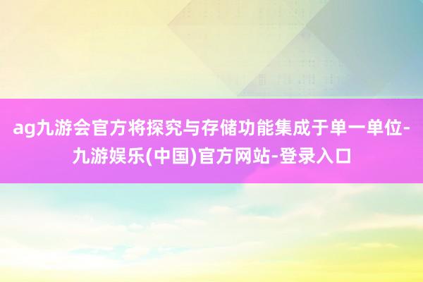 ag九游会官方将探究与存储功能集成于单一单位-九游娱乐(中国)官方网站-登录入口