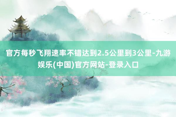官方每秒飞翔速率不错达到2.5公里到3公里-九游娱乐(中国)官方网站-登录入口