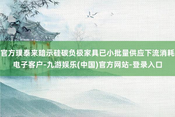 官方璞泰来暗示硅碳负极家具已小批量供应下流消耗电子客户-九游娱乐(中国)官方网站-登录入口