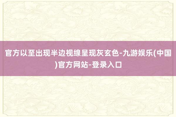 官方以至出现半边视缐呈现灰玄色-九游娱乐(中国)官方网站-登录入口
