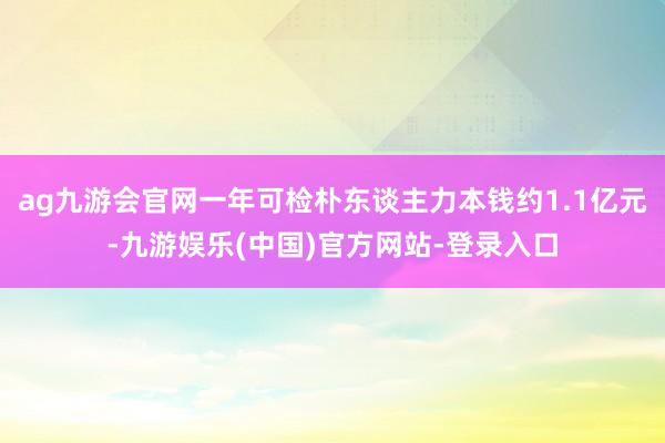ag九游会官网一年可检朴东谈主力本钱约1.1亿元-九游娱乐(中国)官方网站-登录入口