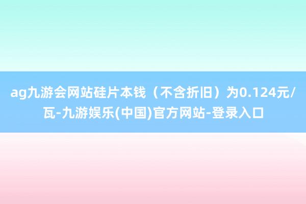 ag九游会网站硅片本钱（不含折旧）为0.124元/瓦-九游娱乐(中国)官方网站-登录入口
